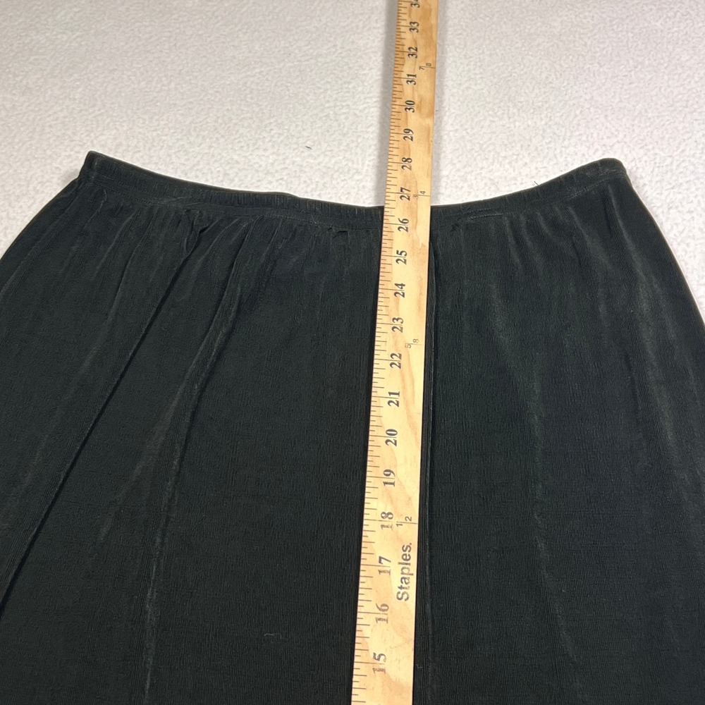 Minimalist Midi Skirt Women Large Black Elastic Waist Stretch Y2K N Touch Career - Picture 6 of 8